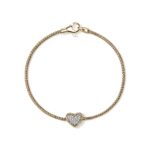 JH Essential Heart Bracelet, Gold, Diamonds, 1.8MM