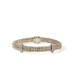 Icon Link Bracelet, Gold, Diamonds, 6MM