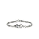 Naga Bracelet, Sterling Silver, Diamonds, Blue Sapphires, 3.5MM