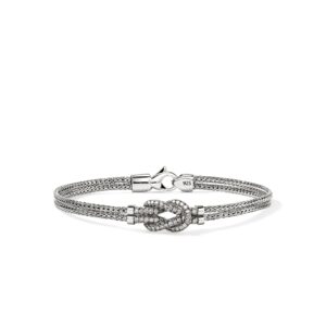 Love Knot Bracelet, Sterling Silver, Diamonds
