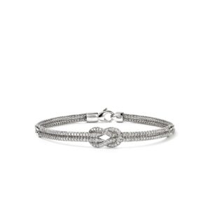 Love Knot Bracelet, Sterling Silver, Diamonds
