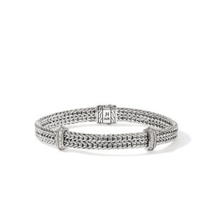 Icon Link Bracelet, Sterling Silver, Diamonds, 6MM