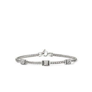 Icon Stud Bracelet, Sterling Silver, Diamonds,  2.5MM