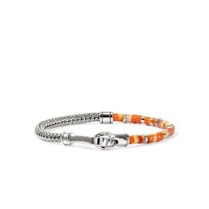 Heishi Bracelet, Sterling Silver,  Spiny Oyster, 4MM