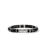 Heishi Bracelet, Sterling Silver, Black Onyx, 8MM