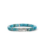 Heishi Bracelet, Sterling Silver, Turquoise, 8MM