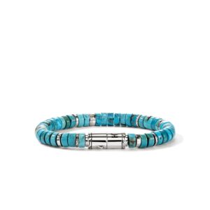 Heishi Bracelet, Sterling Silver, Turquoise, 8MM