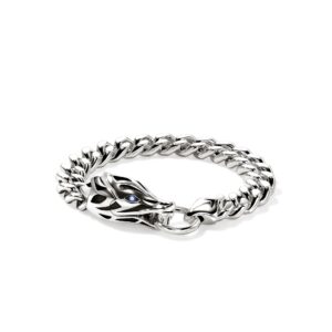 Naga Bracelet, Sterling Silver, Blue Sapphire, 11MM