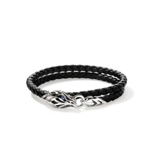 Naga Wrap, Leather, Sterling Silver, Blue Sapphire, 5MM