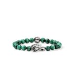 Legends Cobra Bracelet, Sterling Silver, Malachite, 8MM