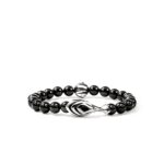Legends Eagle Bracelet, Sterling Silver, Black Onyx, 8MM