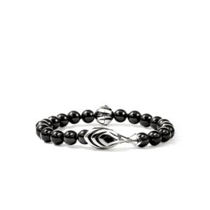 Legends Eagle Bracelet, Sterling Silver, Black Onyx, 8MM
