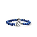 Naga Beaded Bracelet, Sterling Silver, Lapiz Lazuli, 8MM