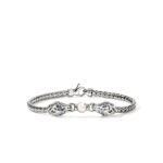 Naga Bracelet, Sterling Silver, Pearl, Blue Sapphire, 3.5MM