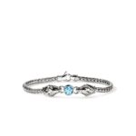 Naga Bracelet, Sterling Silver, Blue Topaz, Diamond 3.5MM