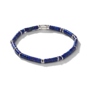 Heishi Bracelet, Sterling Silver, Hardstones, 4MM