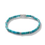 Heishi Bracelet, Sterling Silver, Hardstones, 4MM