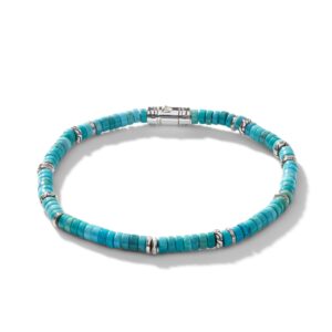 Heishi Bracelet, Sterling Silver, Hardstones, 4MM