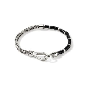 Heishi Chain Bracelet, Sterling Silver, Hardstones, 4MM