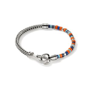 Heishi Chain Bracelet, Sterling Silver, Hardstones, 4MM