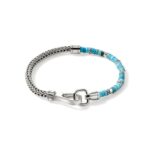 Heishi Chain Bracelet, Sterling Silver, Hardstones, 4MM