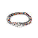 Heishi Chain Wrap, Sterling Silver, Hardstones, 4MM