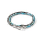 Heishi Chain Wrap, Sterling Silver, Hardstones, 4MM