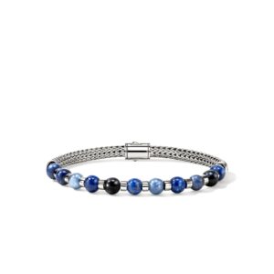 Beaded Bracelet, Sterling Silver, Hardstones