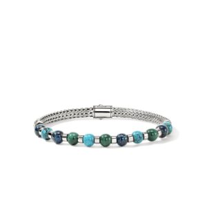 Beaded Bracelet, Sterling Silver, Hardstones