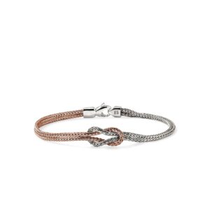 Love Knot Bracelet, Rose Gold, Sterling Silver, 3.6MM