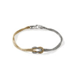 Love Knot Bracelet, Gold, Silver, 3.6MM