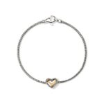 JH Essential Heart Bracelet, Sterling Silver, Gold, 1.8MM