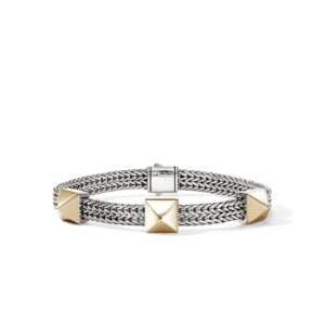 Icon Stud Bracelet, Gold, Sterling Silver, 6MM