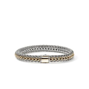 Icon Bracelet, Reversible, Gold, Sterling Silver, 8MM
