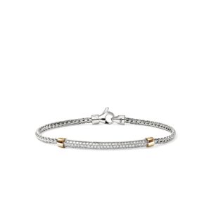 JH Essential Pave Bracelet, Gold, Sterling Silver, Diamonds, 2.5MM