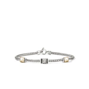 Icon Stud Bracelet, Gold, Sterling Silver, Diamonds,  2.5MM