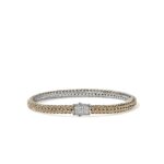 Icon Bracelet, Reversible, Gold, Sterling Silver, Diamonds, 5MM