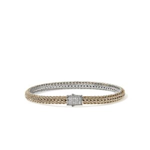 Icon Bracelet, Reversible, Gold, Sterling Silver, Diamonds, 5MM