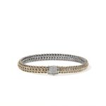 Icon Bracelet, Reversible, Gold, Sterling Silver, Diamonds, 6.5MM