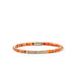 Heishi Bracelet, Gold, Sterling Silver, Spiny Oyster, 4MM