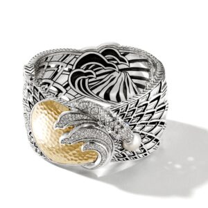 Naga Bangle, Silver, Gold, Diamonds, Pearl