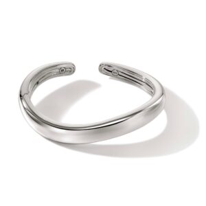Surf Hinged Cuff, Sterling Silver, Slim