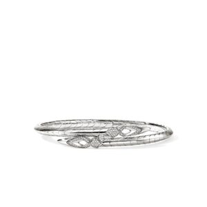 Naga Flex Cuff, Sterling Silver, Diamonds, 4.2MM