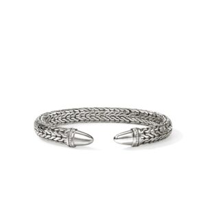Spear 50 Flex Cuff, Sterling Silver, Diamonds