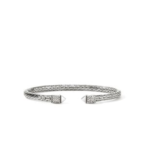 Icon Stud Flex Cuff, Sterling Silver, Diamonds
