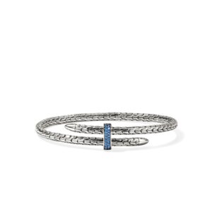 Spear Flex Cuff, Sterling Silver, Blue Sapphire, 4MM