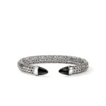 Spear 50 Flex Cuff, Sterling Silver, Black Onyx
