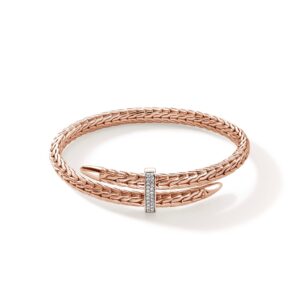 Spear Flex Cuff, Rose Gold, Diamonds, 5.5MM