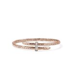 Spear Flex Cuff, Rose Gold, Diamonds, 4MM