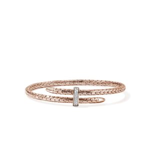 Spear Flex Cuff, Rose Gold, Diamonds, 4MM